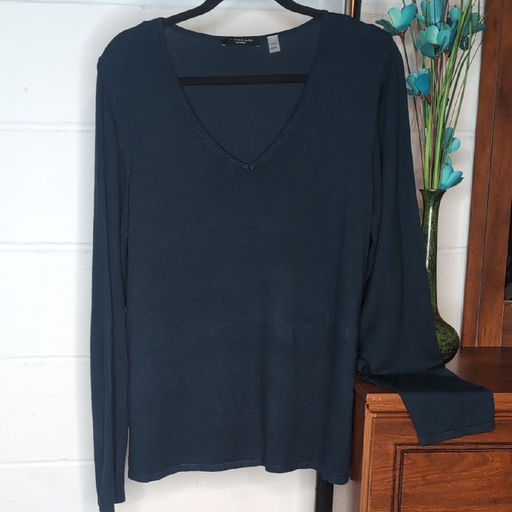 Tahari Deep V-Neck Sweater
